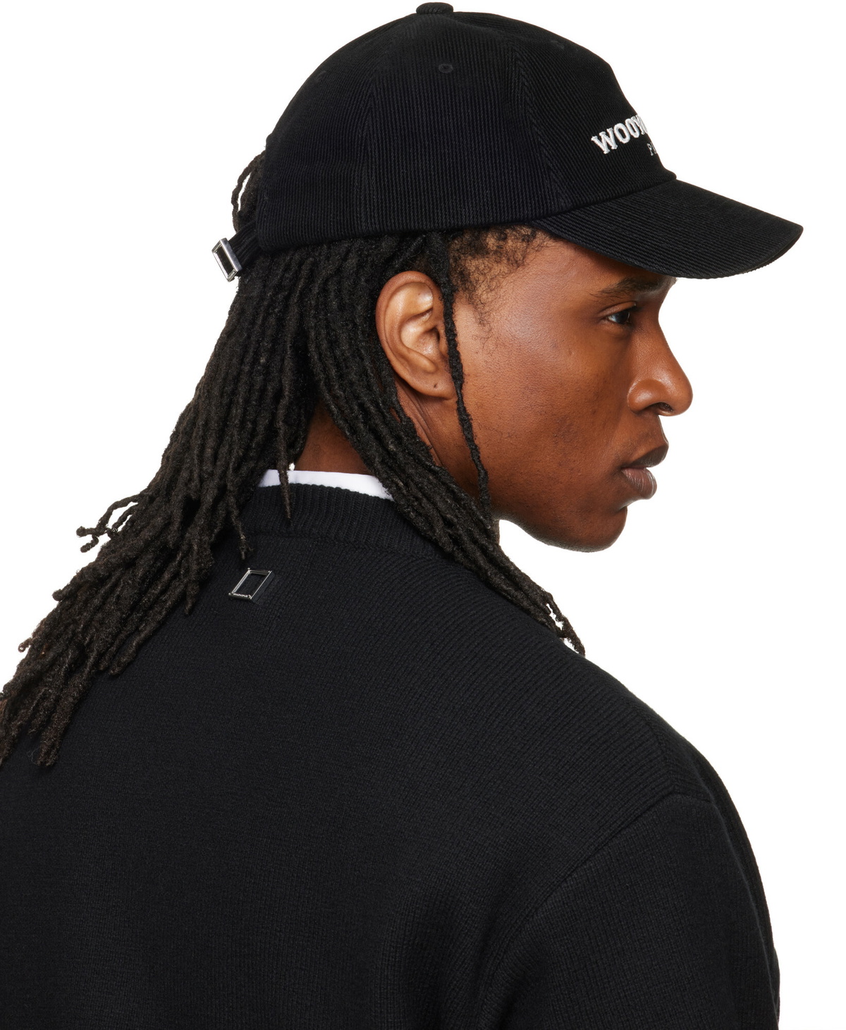 WOOYOUNGMI Black Embroidered Ball Cap
