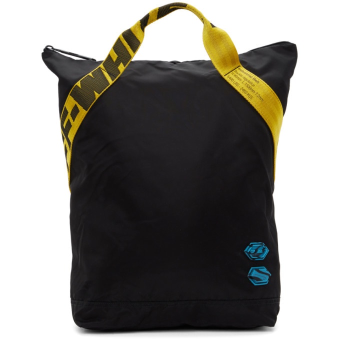 Photo: Off-White Black and Yellow Twill Backpack