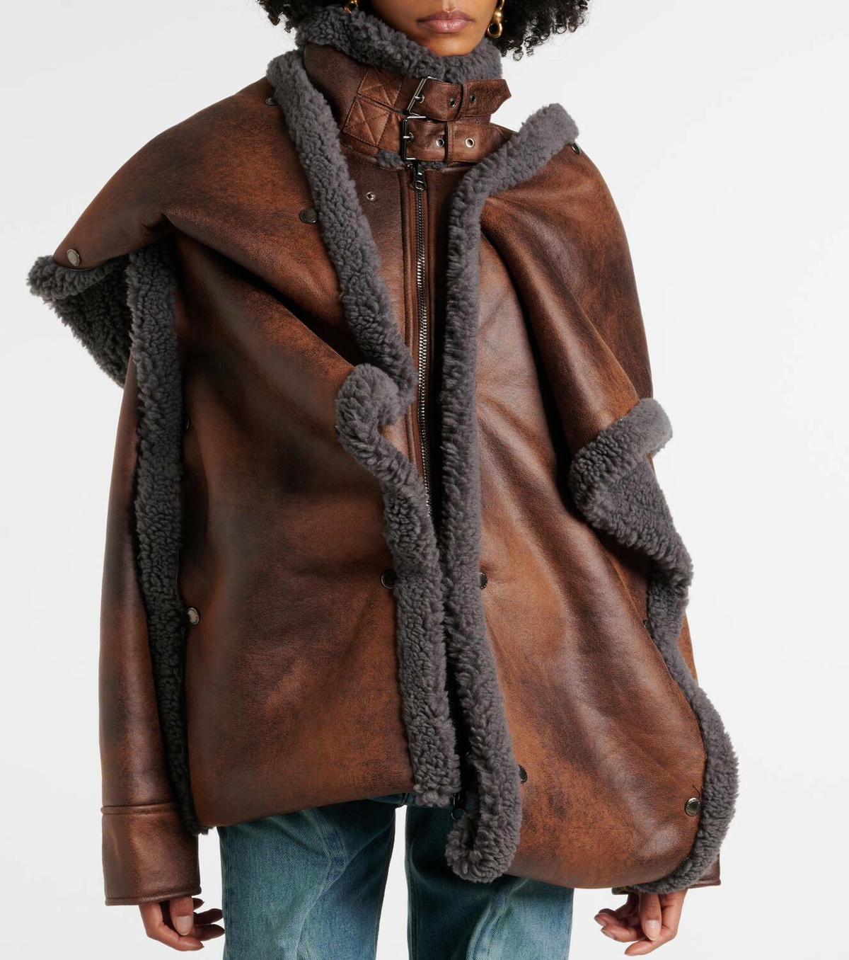 Y/Project Snap Off faux shearling-trimmed jacket Y/Project