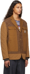 Junya Watanabe Brown Carhartt Edition Patchwork Blazer