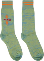 Marni Green & Blue Marled Socks