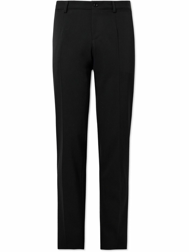 Photo: Dolce&Gabbana - Straight-Leg Stretch-Wool Twill Trousers - Black
