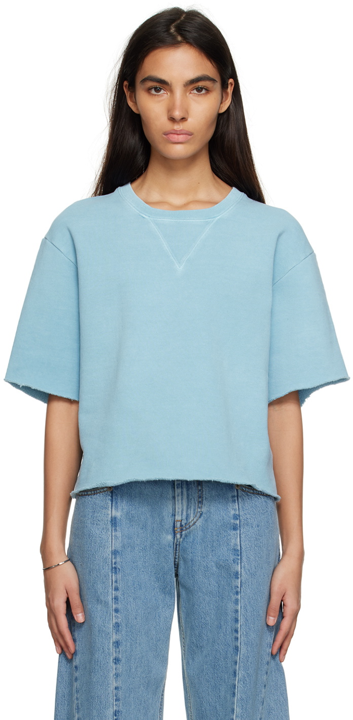 Maison Margiela Blue Cropped Sweatshirt Maison Margiela