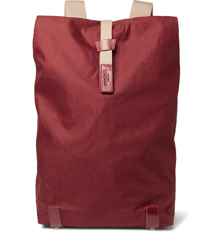 Photo: Brooks England - Pickwick Large Coated-Canvas Backpack - Red
