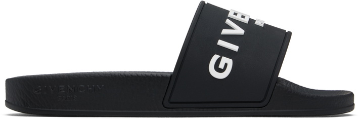 Photo: Givenchy Black Rubber Pool Slides