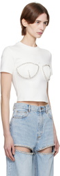 AREA White Crystal Bustier Cup T-shirt