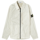 Stone Island Men's Crinkle Reps Zip Overshirt in Plaster