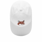 Maison Kitsuné Large Fox Head Embroidery 6P Cap in White
