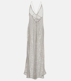 Ganni - Embellished mesh maxi dress