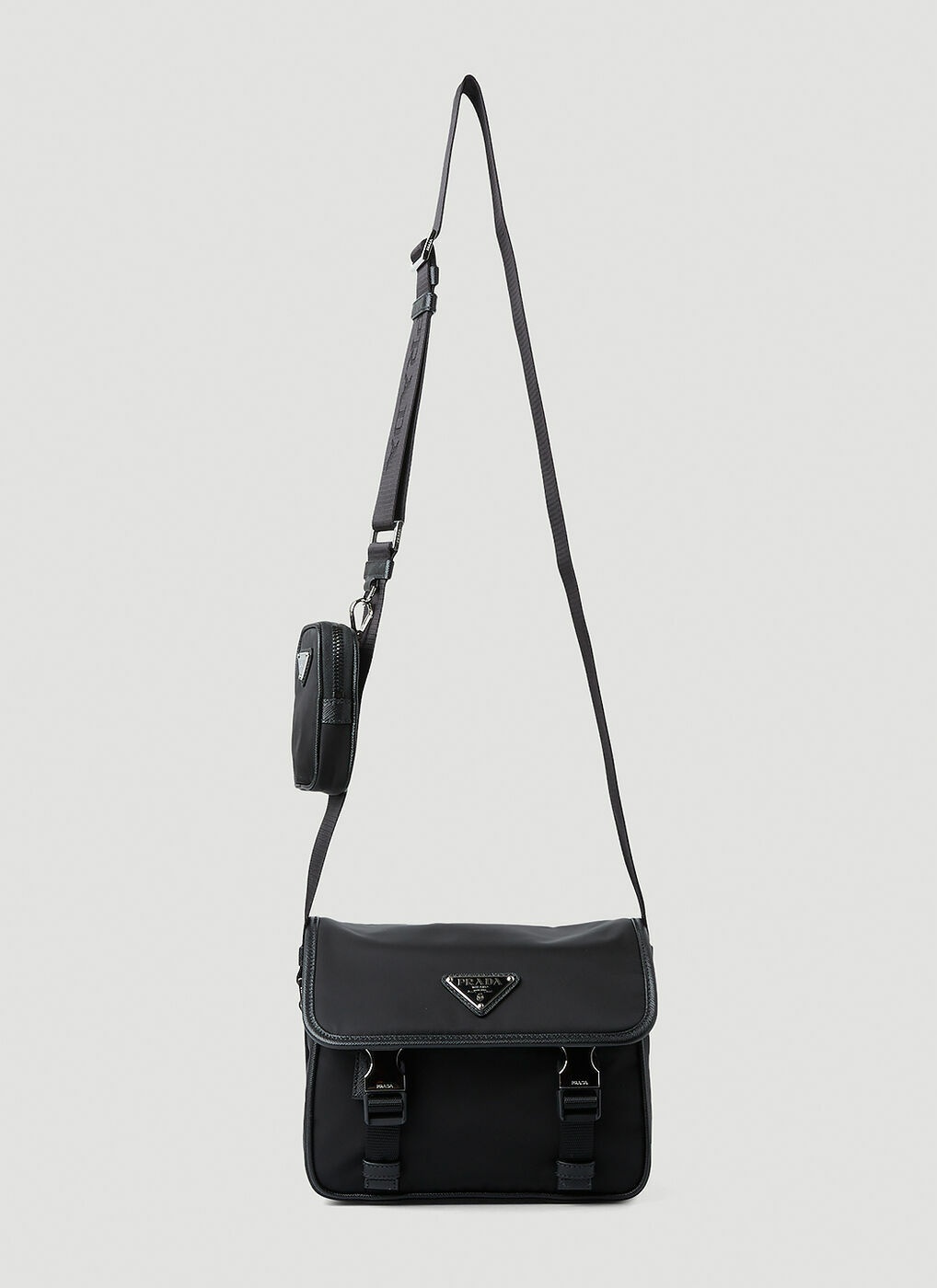 Re-Nylon logo-plaque messenger bag, Prada