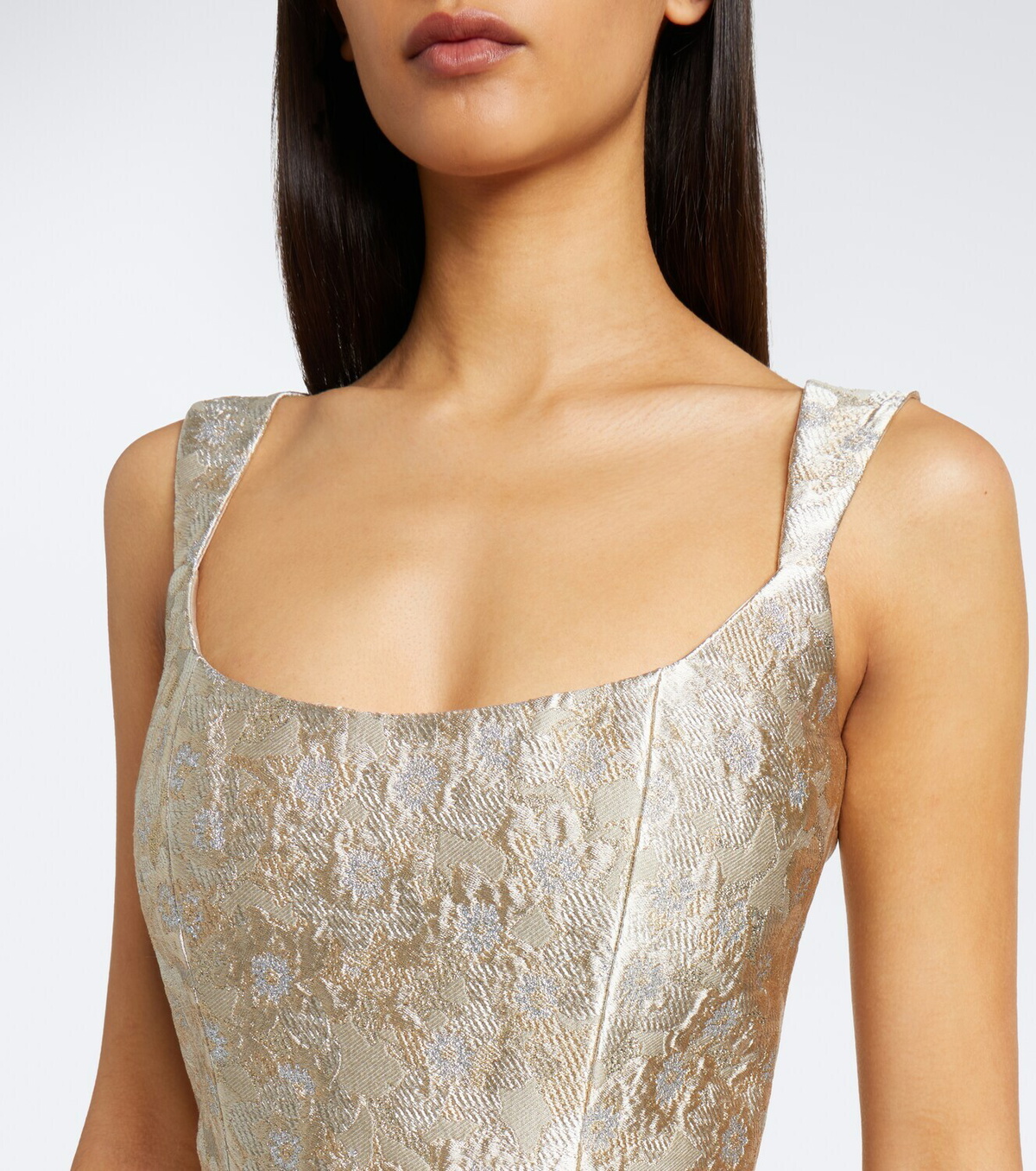Markarian Ruffled jacquard corset dress