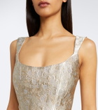 Markarian Ruffled jacquard corset dress