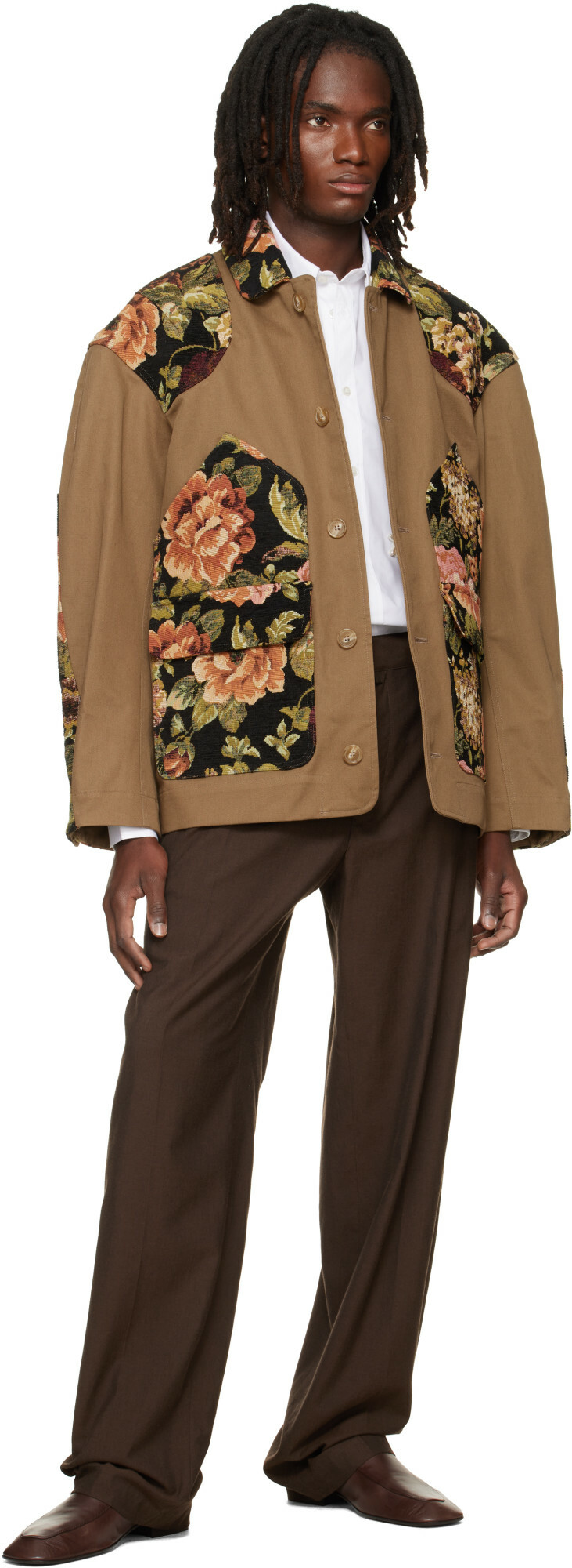 Simone Rocha Khaki Patchwork Workwear Field Jacket