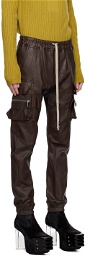 Rick Owens Brown Mastodon Leather Pants