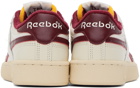 Reebok Classics Off-White & Burgundy Club C Revenge Vintage Sneakers