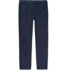 NN07 - Seoul Slim-Fit Stretch-Cotton Seersucker Trousers - Men - Navy