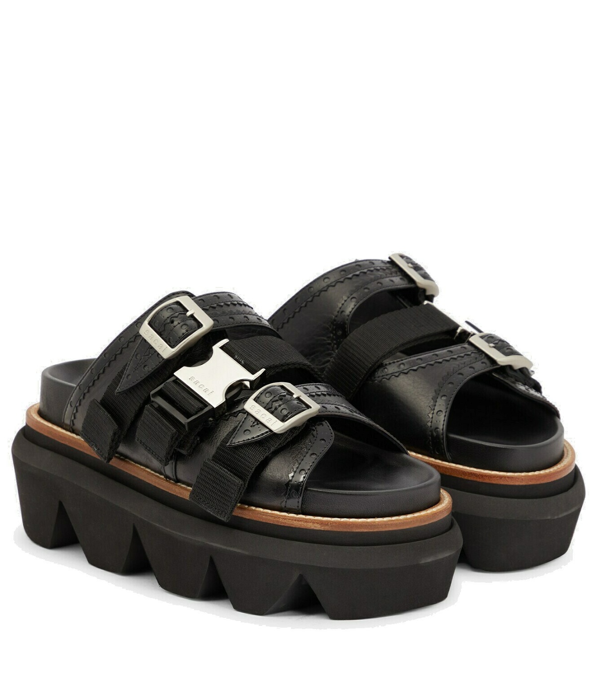 Photo: Sacai Buckled leather platform sandals
