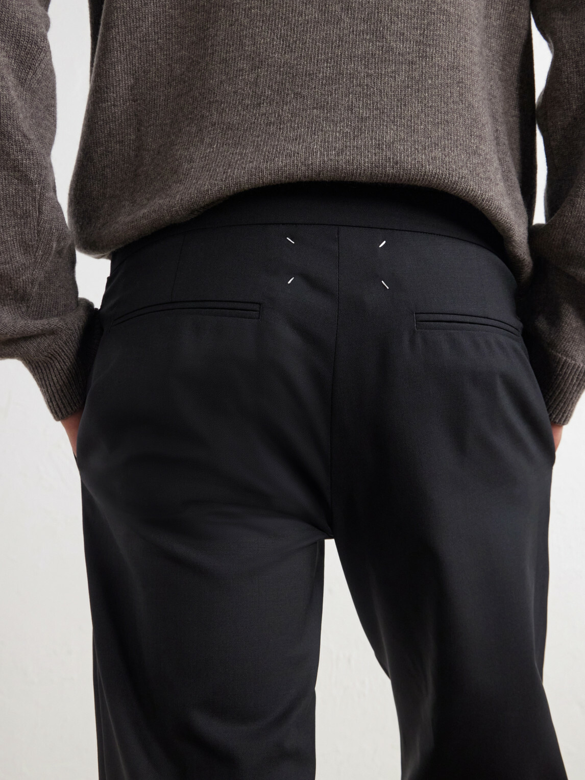 Maison Margiela - Straight-Leg Drawstring Virgin Wool Trousers - Black