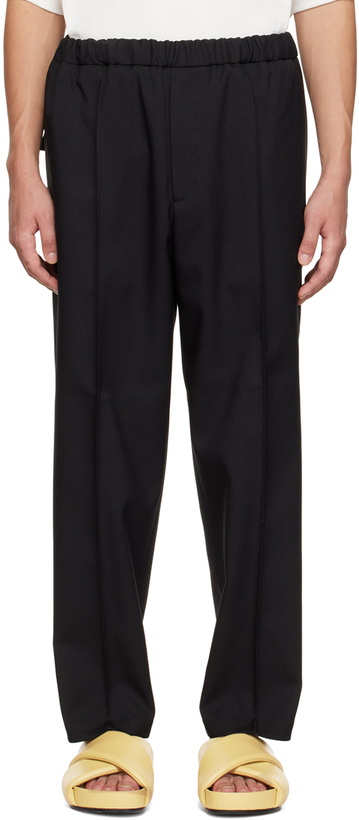 Photo: Jil Sander Black Drawstring Trousers