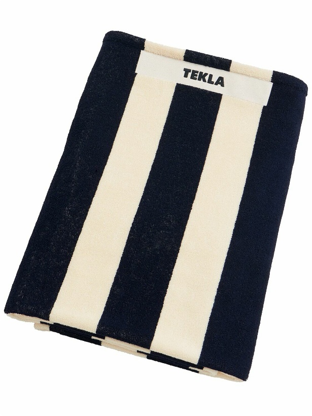 Photo: TEKLA Navy Striped Beach Towel