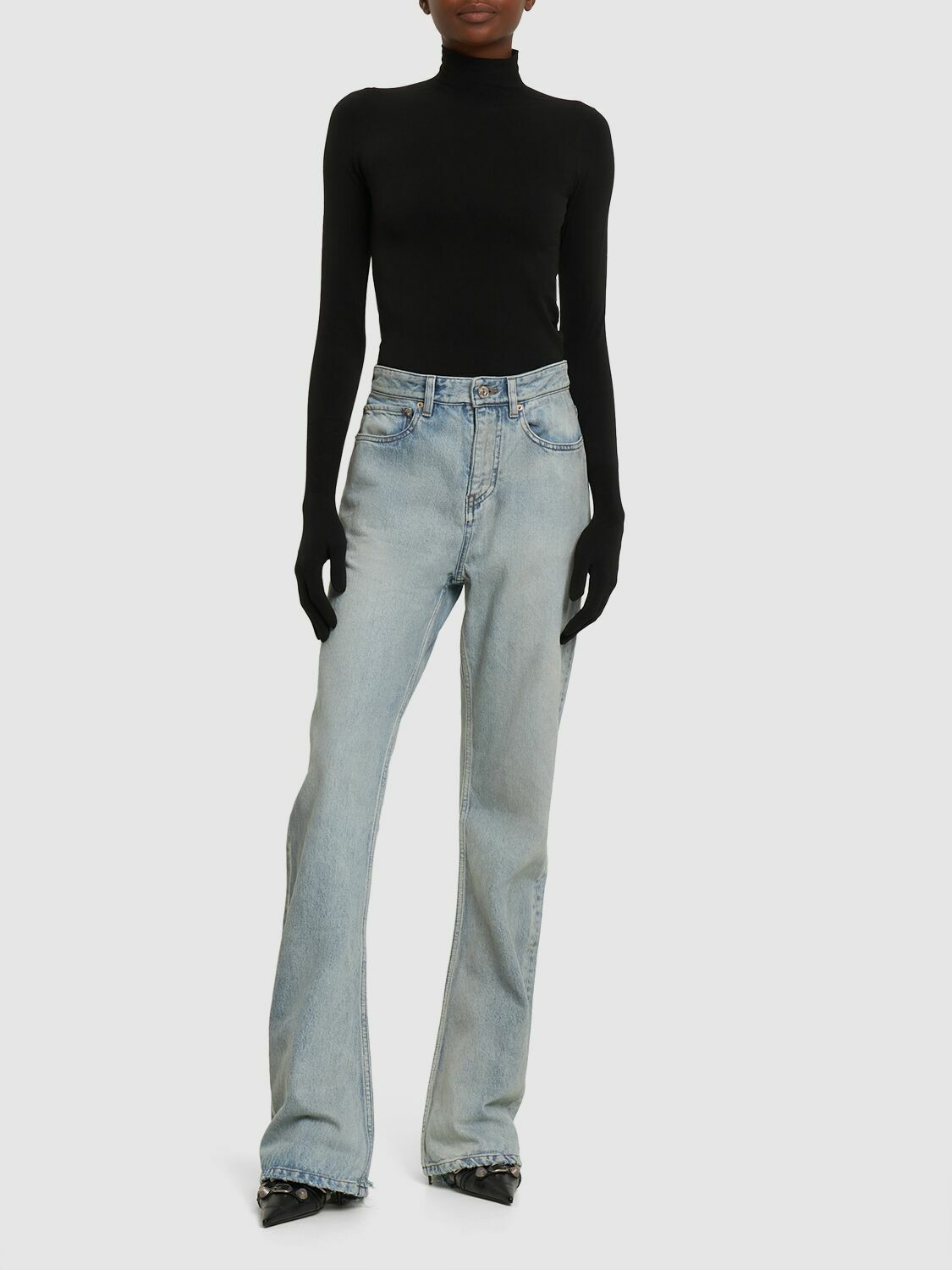 Cotton Denim Bootcut Jeans