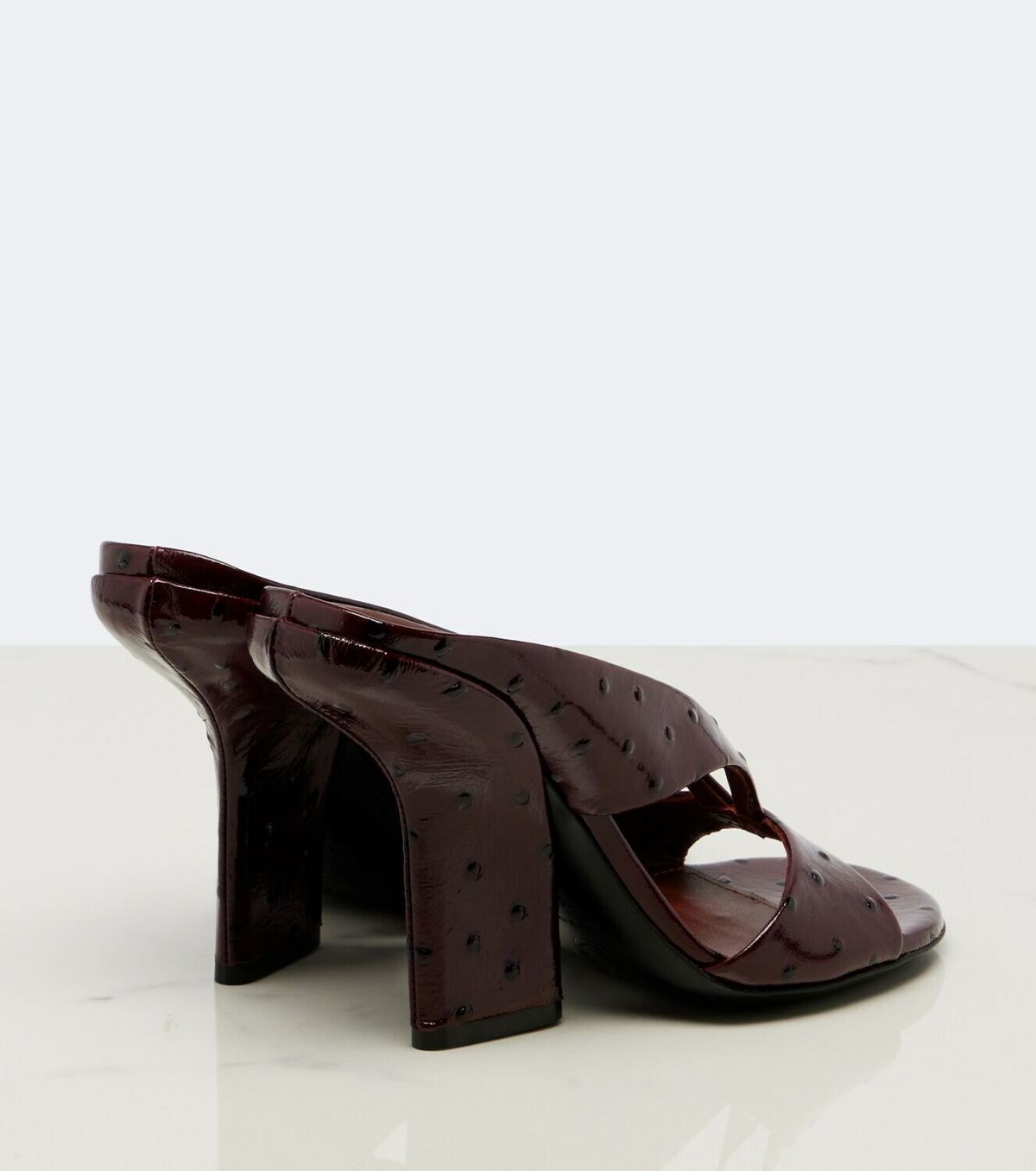 Dries Van Noten Patent leather wedge mules