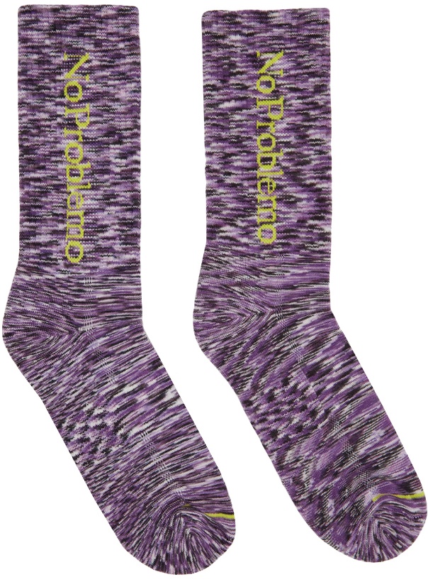 Photo: Aries Purple 'No Problemo' Space Dye Socks