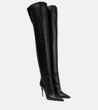 Dolce&Gabbana - Over-the-knee leather boots with garter belt