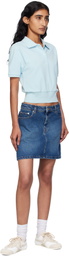 A.P.C. Blue Moss Denim Miniskirt
