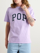 Pop Trading Company - Logo-Embroidered Cotton-Jersey T-Shirt - Purple