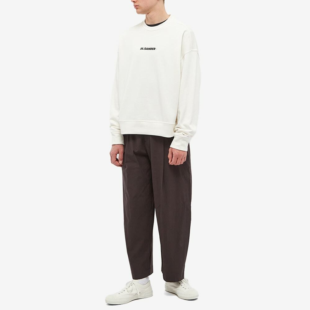 Jil Sander Men's Plus Logo Crew Sweat in Natural Jil Sander