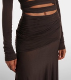 The Attico Sheer embroidered tulle midi dress