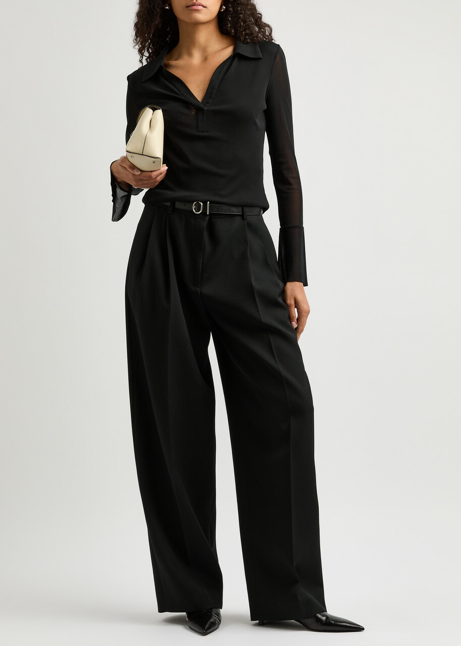 Diane Von Furstenberg Mackenzie Tulle top Black