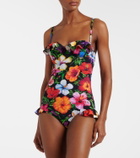 Dolce&Gabbana Floral ruffled swimsuit