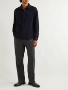 Agnona - Cotton and Cashmere-Blend Piqué Shirt - Blue