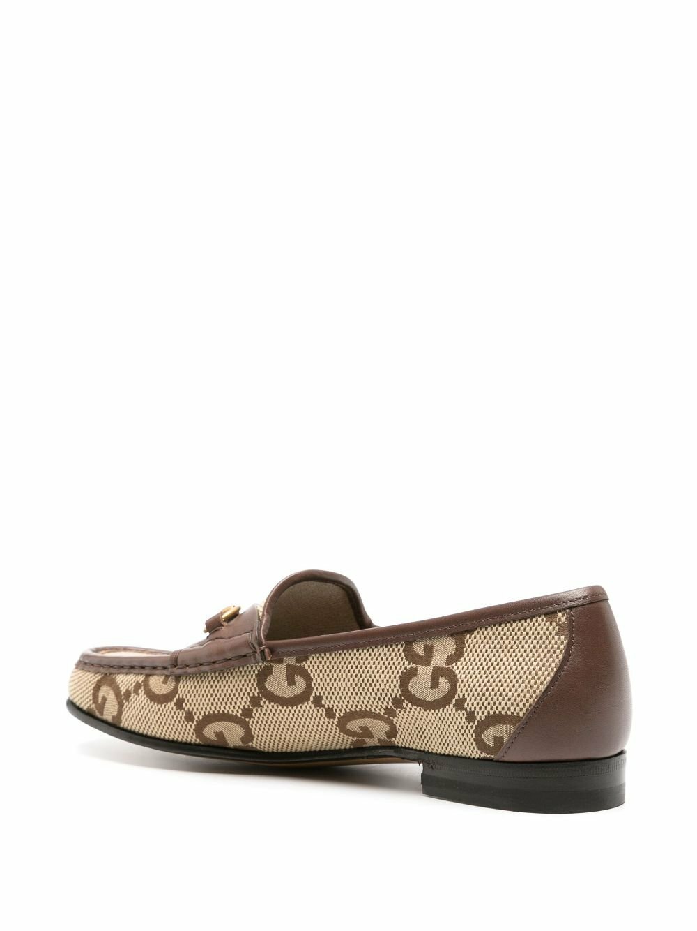 Gucci Brown Jordaan Maxi GG Canvas Loafers