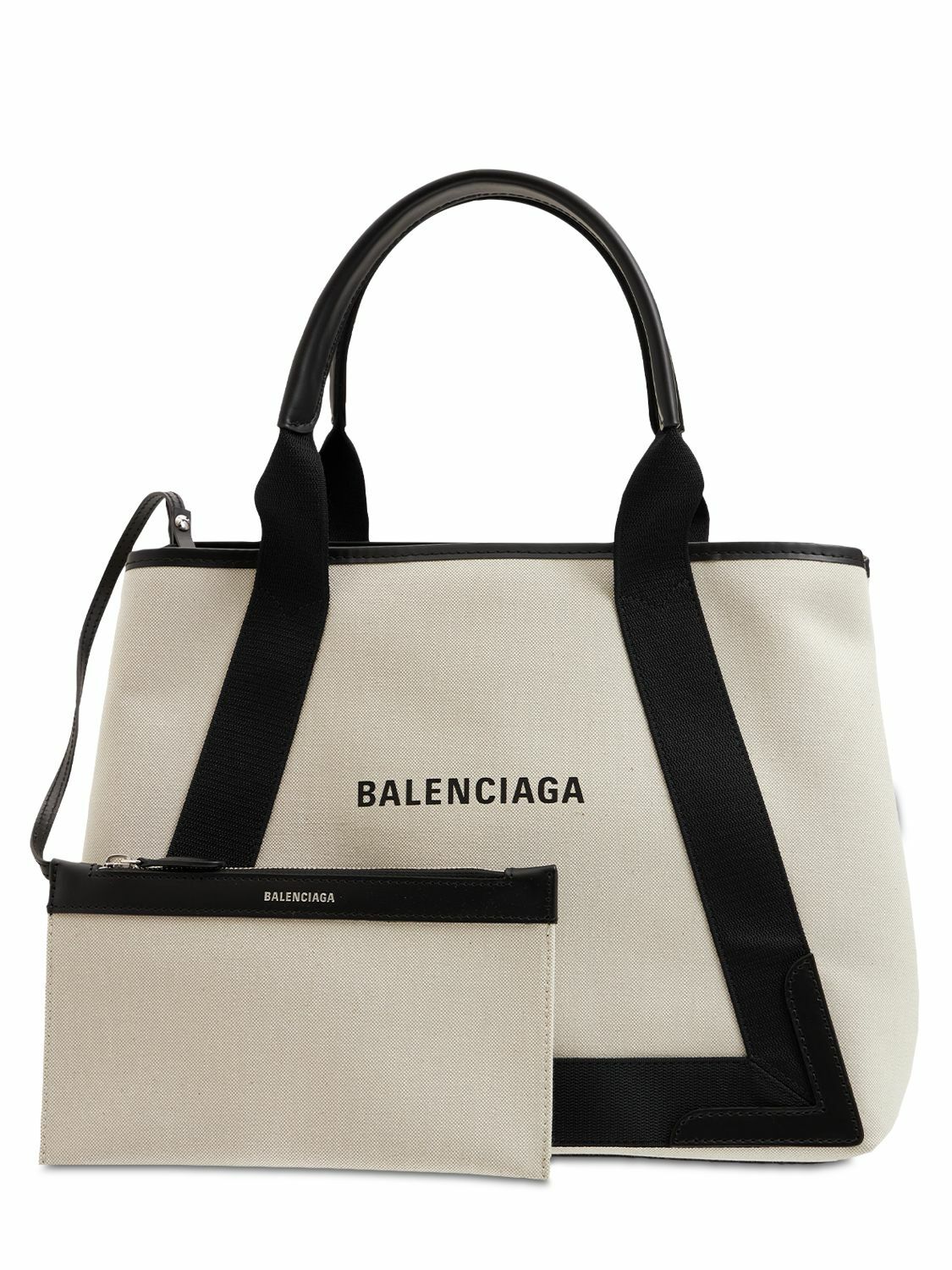 BALENCIAGA - Md Navy Cabas Canvas Tote Bag Balenciaga