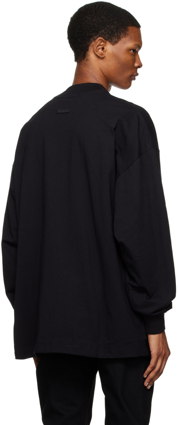 Fear of God Black Flocked Long Sleeve T-Shirt Fear Of God