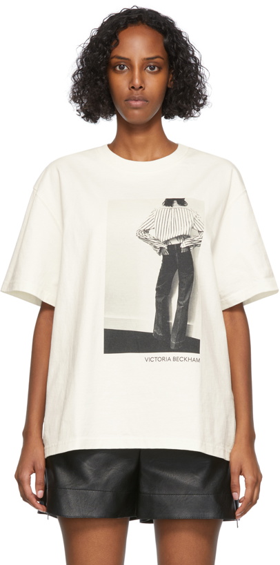 Photo: Victoria Beckham Off-White Alina Print T-Shirt