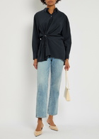 High Skylark Gathered Woven Shirt Dark Blue