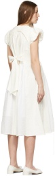 Renli Su Off-White Cap Sleeve Embroidered Dress