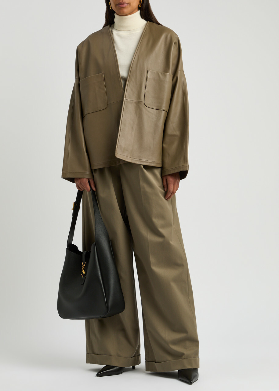 Forte_forte Leather Jacket Taupe Forte Forte