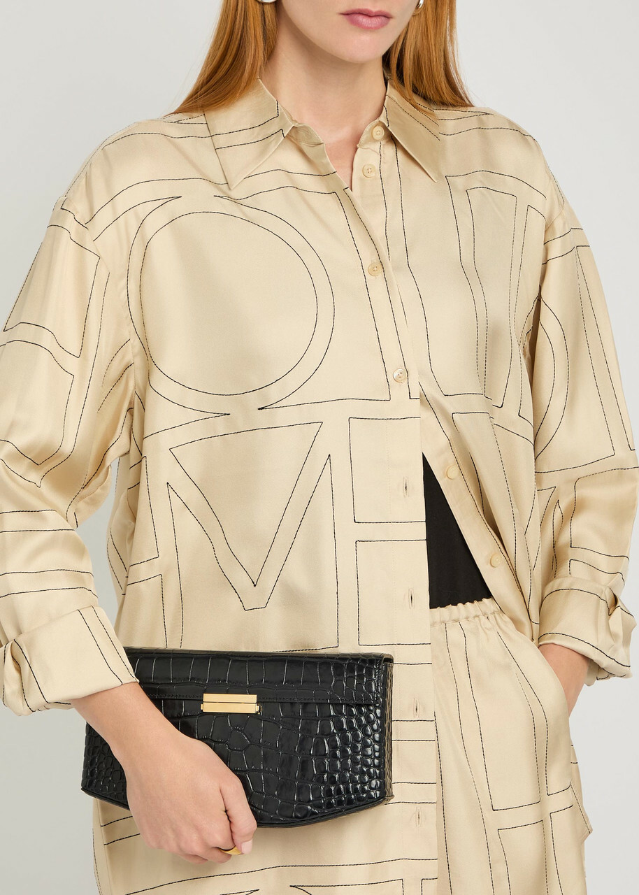 Toteme Crocodile-embossed Leather Shoulder bag - Black - One Size