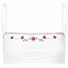 Frankies Bikinis Women's Tommy Floral Embroidered Bikini Top in White