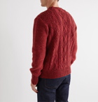 Inis Meáin - Cable-Knit Donegal Merino Wool and Cashmere-Blend Sweater - Red