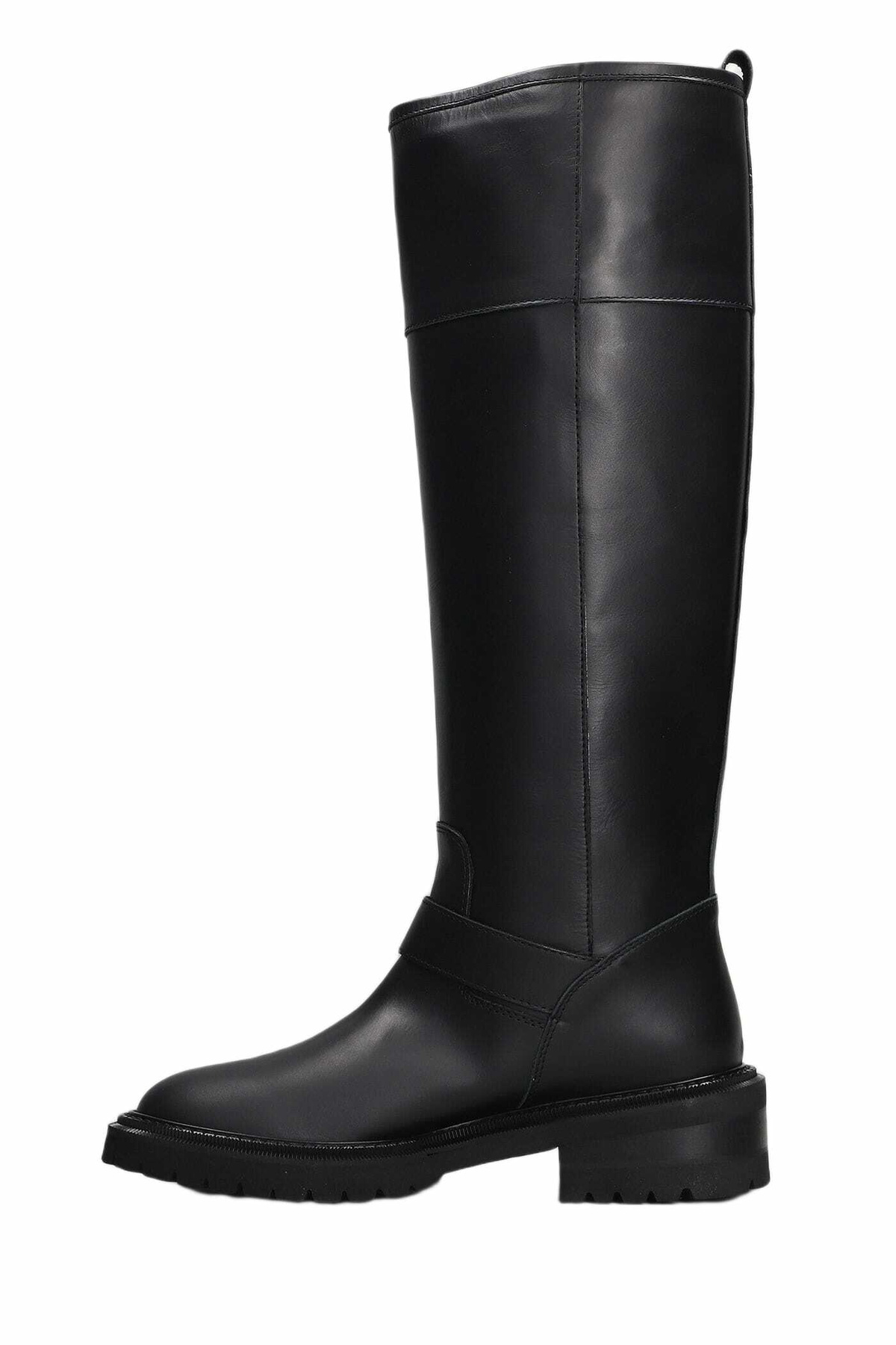 Via Roma 15 Low Heels Boots In Black Leather