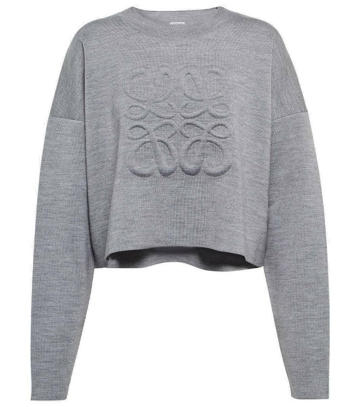Photo: Loewe Anagram cropped wool-blend sweater
