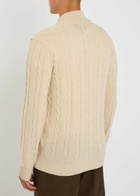Aurélien Cable-knit Wool and Cashmere-blend Polo Jumper Beige