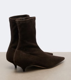 The Row Liisa suede ankle boots