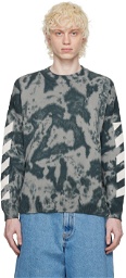 Off-White Gray Tie-Dye Sweater